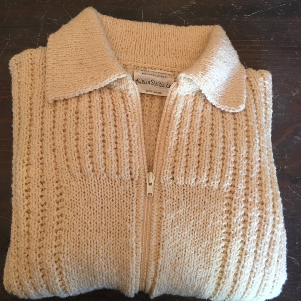 Irish Wool zippered cardigan